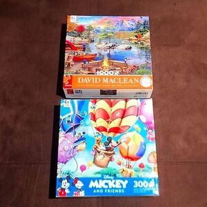 new 2 pack DISNEY Mickey and Friends kids teens adult jigsaw puzzle set lot